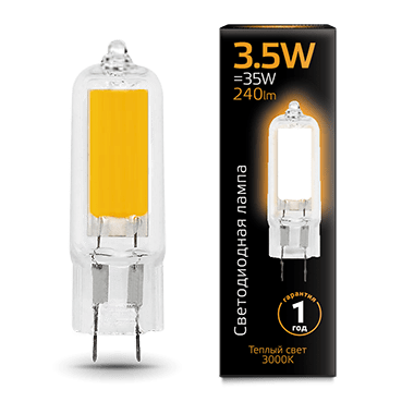 Лампа Gauss LED G4 AC220-240V 3.5W 240lm 3000K Glass 1/10/200