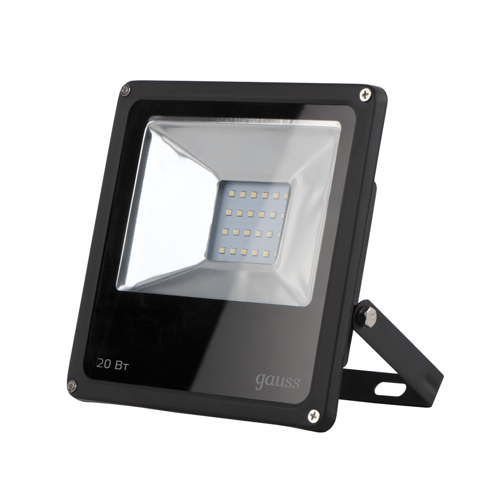 Прожектор светодиодный Gauss LED 20W 1380lm IP65 6500К черный 1/60