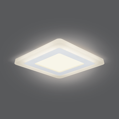 Светильник Gauss Backlight BL122 Квадрат. 6+3W, LED 3000K, 540лм,145х145x31мм,Ø120, 1/40
