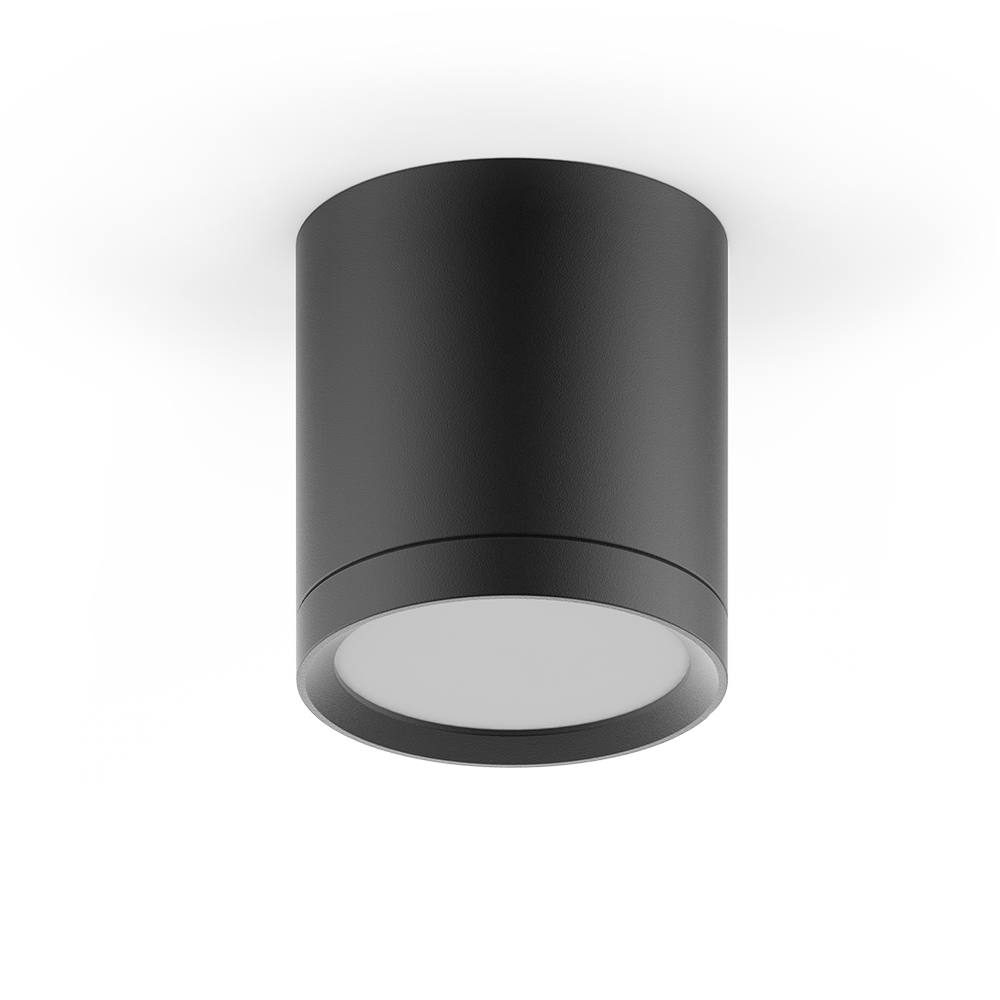 LED светильник накладной с рассеивателем HD015 6W (черный) 4100K 68х75, 420лм,