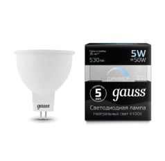 Лампа Gauss LED MR16 GU5.3 5W 530lm 4100K