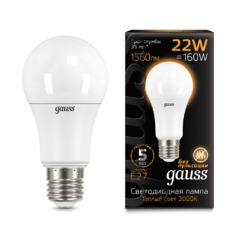 Лампа Gauss LED A70 22W E27 1560lm 3000K
