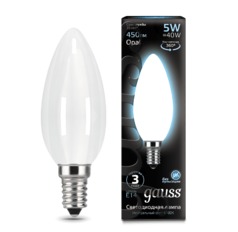 Лампа Gauss LED Filament Свеча OPAL E14 5W 450lm 4100К