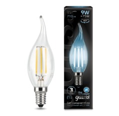 Лампа Gauss LED Filament Свеча на ветру E14 9W 710lm 4100K