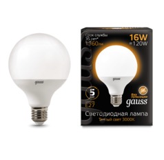 Лампа Gauss LED G95 E27 16W 1360lm 3000K