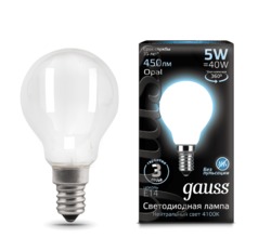 Лампа Gauss LED Filament Шар OPAL E14 5W 450lm 4100K