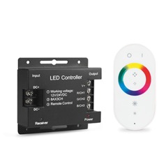 Контроллер для RGB 288W 24А с сенсорным пультом управления цветом (белый)