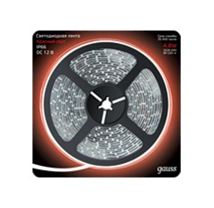 Светодиодная лента LED 2835/60-SMD 4.8W 12V DC красный IP66 (блистер 5м)