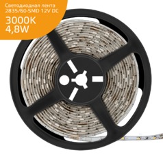 Лента Gauss LED Elementary 2835/60-SMD 4.8W 12V DC теплый белый IP66 (ZIP Bag 5м)