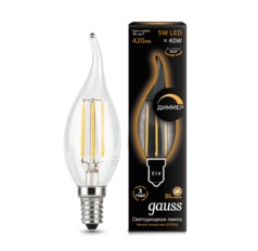 Лампа Gauss LED диммируемая Filament Свеча на ветру E14 5W 420lm 2700K