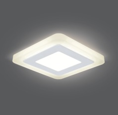 Светильник Gauss Backlight BL120 Квадрат. 3+3W, LED 3000K, 350лм,105х105x31мм,Ø85, 1/40