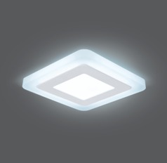 Светильник Gauss Backlight BL121 Квадрат. 3+3W, LED 4000K, 350лм,105х105x31мм,&Oslash;85, 1/40