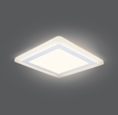 Светильник Gauss Backlight BL124 Квадрат.12+4W, LED 3000K, 960лм,190х190x31мм,Ø170, 1/20