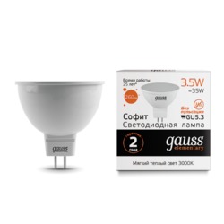 Лампа Gauss LED Elementary MR16 GU5.3 3.5W 290lm3000K