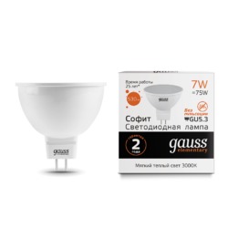 Лампа Gauss LED Elementary MR16 GU5.3 7W 530lm 3000K