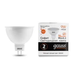 Лампа Gauss LED Elementary MR16 GU5.3 9W 640lm 3000K