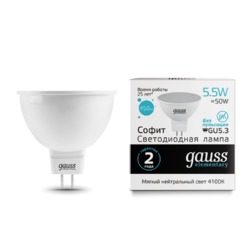Лампа Gauss LED Elementary MR16 GU5.3 5.5W 450lm 4100К