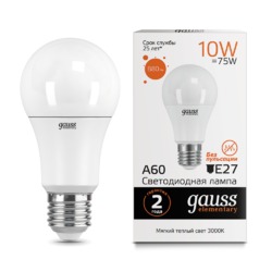 Лампа Gauss LED Elementary A60 10W E27 880lm 3000K