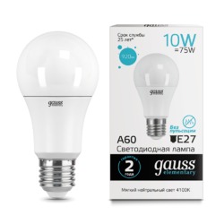 Лампа Gauss LED Elementary A60 10W E27 920lm 4100K