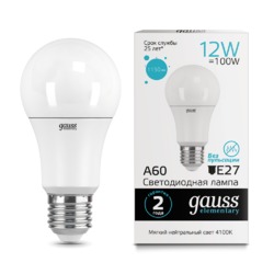 Лампа Gauss LED Elementary A60 12W E27 1150lm 4100K