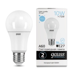 Лампа Gauss LED Elementary A60 10W E27 950lm 6500K