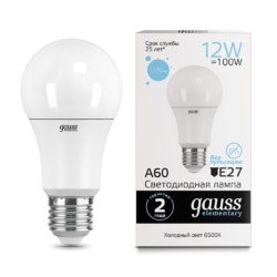 Лампа Gauss LED Elementary A60 12W E27 1170lm 6500K