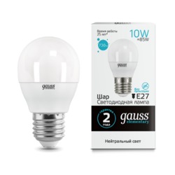 Лампа Gauss LED Elementary Шар 10W E27 920lm 4100K