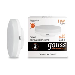 Лампа Gauss LED Elementary GX53 11W 810lm 3000K