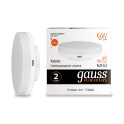 Лампа Gauss LED Elementary GX53 6W 440lm 2700K