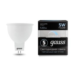 Лампа Gauss LED MR16 GU5.3 5W 530lm 4100K