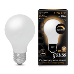 Лампа Gauss LED Filament A60 OPAL E27 10W 820lm 2700К