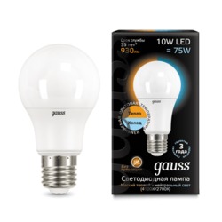 Лампа Gauss LED A60 10W E27 880lm  3000K