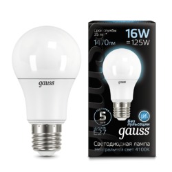 Лампа Gauss LED A60 16W E27 1470lm 4100K