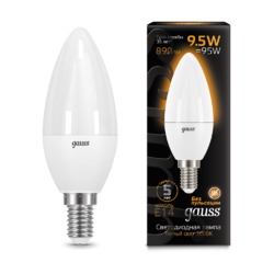 Лампа Gauss LED Свеча E14 9.5W 890lm 3000К