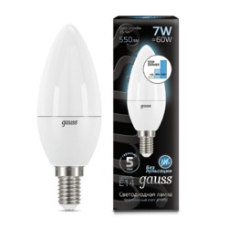 Лампа Gauss LED Свеча E14 6.5W 550lm 4100К