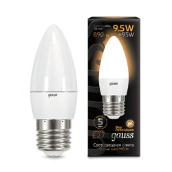 Лампа Gauss LED Свеча E27 9.5W 890lm 3000К