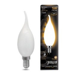 Лампа Gauss LED Filament Свеча на ветру OPAL E14 5W 420lm 2700К