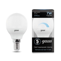 Лампа Gauss LED  Шар E14 6.5W 550lm 4100K
