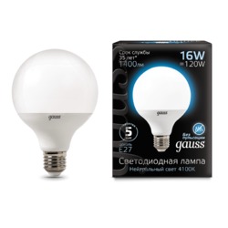 Лампа Gauss LED G95 E27 16W 1400lm 4100K