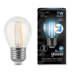 Лампа Gauss LED  Filament Шар E27 7W 580lm 4100K