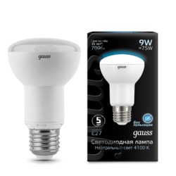 Лампа Gauss LED R63 E27 9W 700lm 4100K