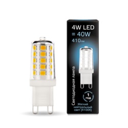 Лампа Gauss LED G9 AC185-265V 4W 410lm 4100K керамика 1/10/200