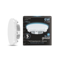 Лампа Gauss LED GX53 6W 490lm 4100K