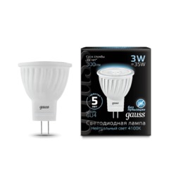 Лампа Gauss LED MR11 GU4 3W 300lm 4100K