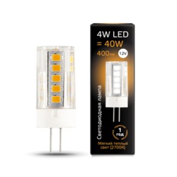 Лампа Gauss LED G4 12V 4W 400lm 2700K керамика 1/10/200