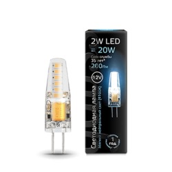 Лампа Gauss LED G4 12V 2W 200lm 4100K силикон 1/20/200