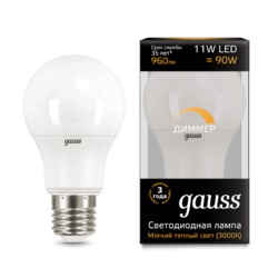 Лампа Gauss LED диммируемая A60-dim E27 11W 960lm 3000К