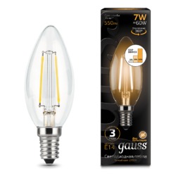 Лампа Gauss LED диммируемая Filament Свеча E14 7W 550lm 2700К