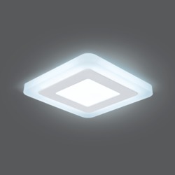 Светильник Gauss Backlight BL121 Квадрат. 3+3W, LED 4000K, 350лм,105х105x31мм,Ø85, 1/40