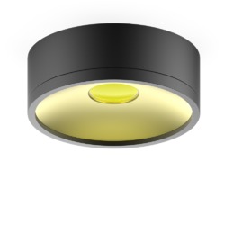 LED светильник накладной HD027 17W (черный/золото) 3000K 140х50,1100лм,